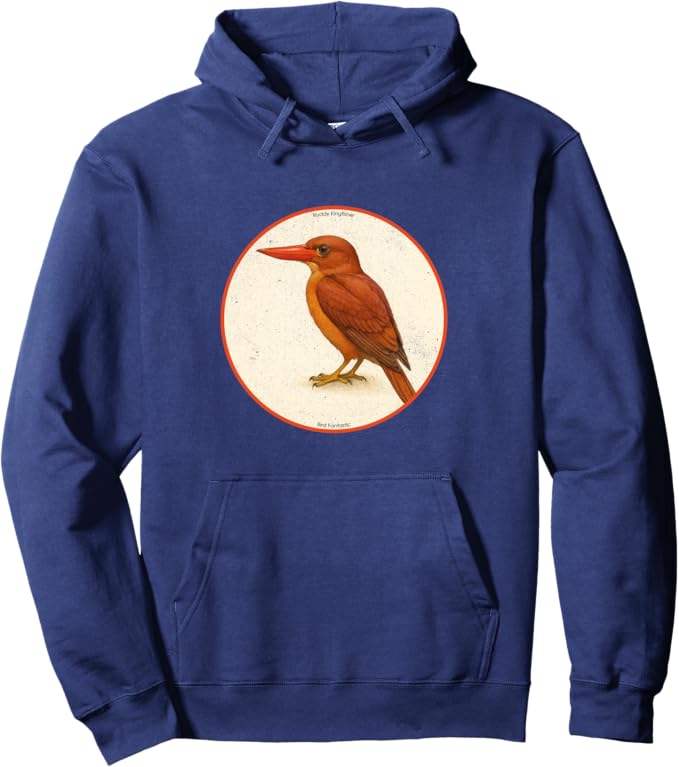 Retro Ruddy Kingfisher Hoodie – Vintage Bird Design Sweatshirt