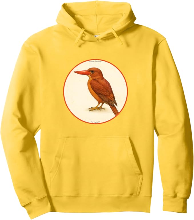 Retro Ruddy Kingfisher Hoodie – Vintage Bird Design Sweatshirt