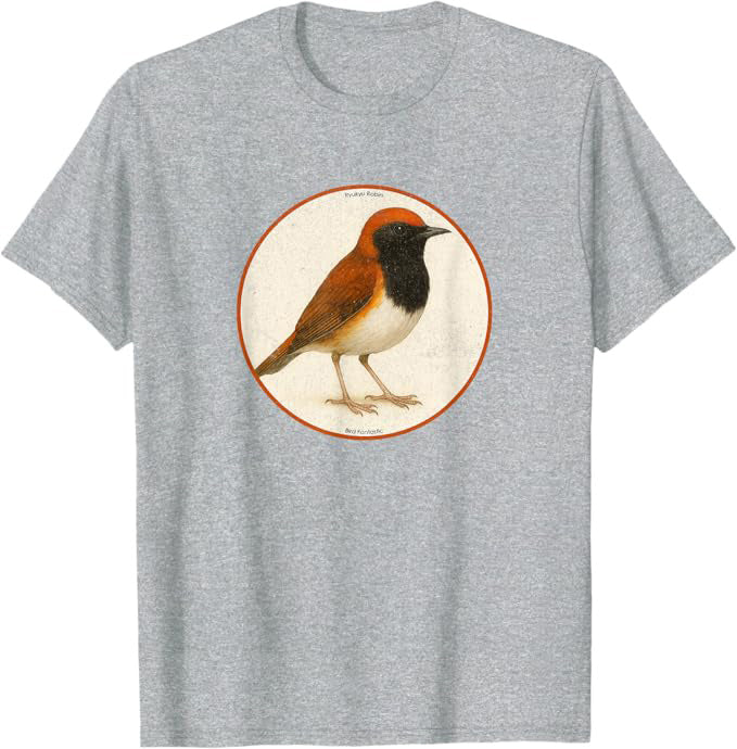 Ryukyu Robin T-Shirt Retro Design by Bird.fan | Birding Graphic Tee