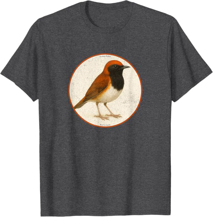 Ryukyu Robin T-Shirt Retro Design by Bird.fan | Birding Graphic Tee