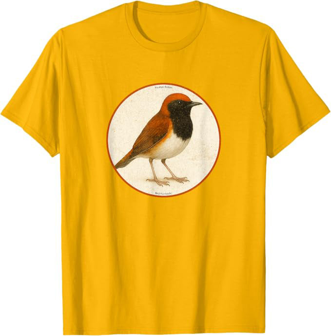 Ryukyu Robin T-Shirt Retro Design by Bird.fan | Birding Graphic Tee