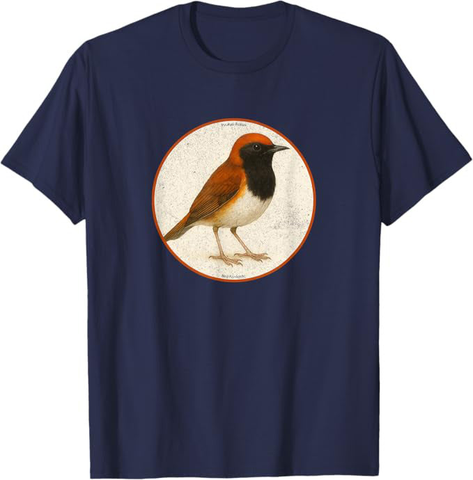 Ryukyu Robin T-Shirt Retro Design by Bird.fan | Birding Graphic Tee