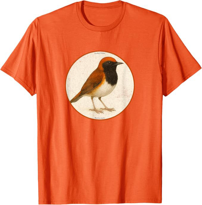Ryukyu Robin T-Shirt Retro Design by Bird.fan | Birding Graphic Tee