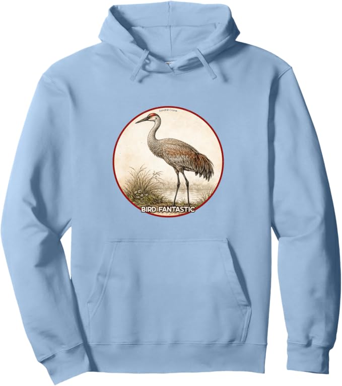 Retro Sandhill Crane Hoodie – Vintage Bird Design Sweatshirt