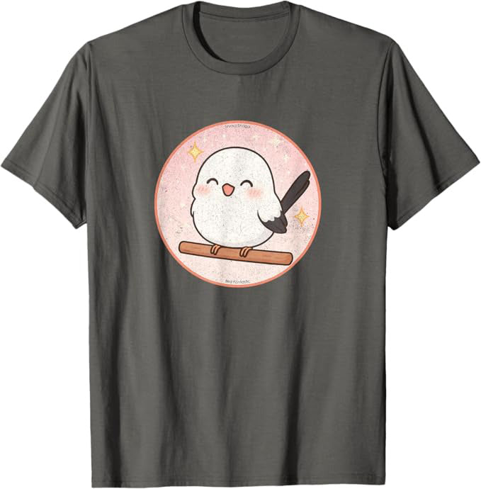 Super Cute Shima Enaga “Japanese Snow Fairy Bird” T-Shirt by Bird.fan | Birding Graphic Tee