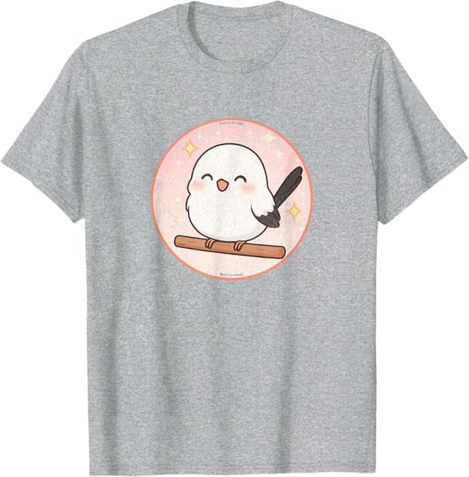 Super Cute Shima Enaga “Japanese Snow Fairy Bird” T-Shirt by Bird.fan | Birding Graphic Tee