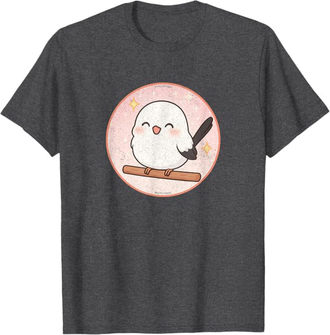 Super Cute Shima Enaga “Japanese Snow Fairy Bird” T-Shirt by Bird.fan | Birding Graphic Tee
