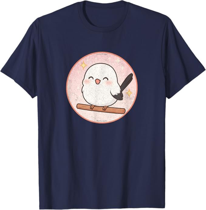 Super Cute Shima Enaga “Japanese Snow Fairy Bird” T-Shirt by Bird.fan | Birding Graphic Tee