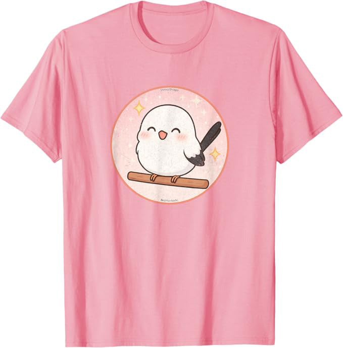 Super Cute Shima Enaga “Japanese Snow Fairy Bird” T-Shirt by Bird.fan | Birding Graphic Tee