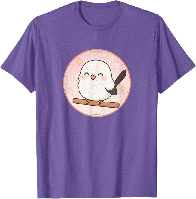 Super Cute Shima Enaga “Japanese Snow Fairy Bird” T-Shirt by Bird.fan | Birding Graphic Tee