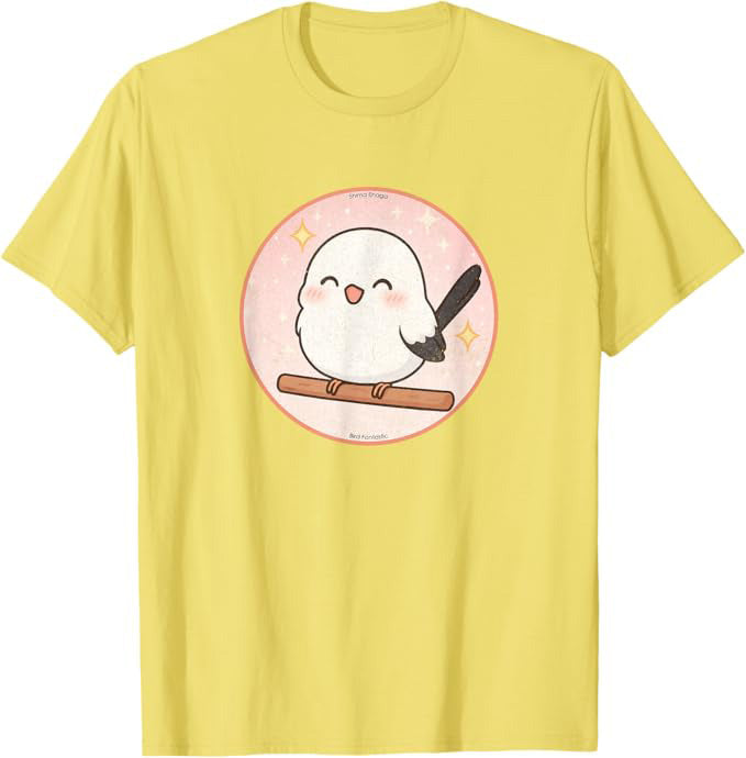 Super Cute Shima Enaga “Japanese Snow Fairy Bird” T-Shirt by Bird.fan | Birding Graphic Tee