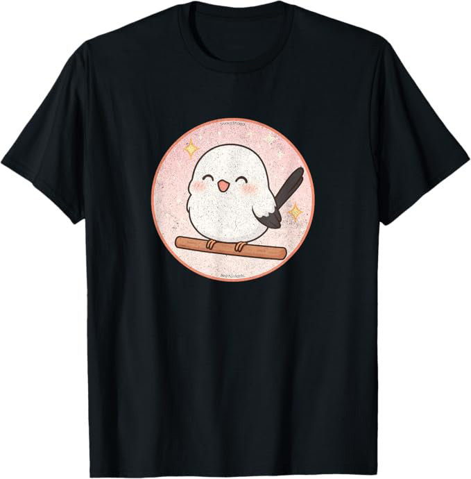 Super Cute Shima Enaga “Japanese Snow Fairy Bird” T-Shirt by Bird.fan | Birding Graphic Tee