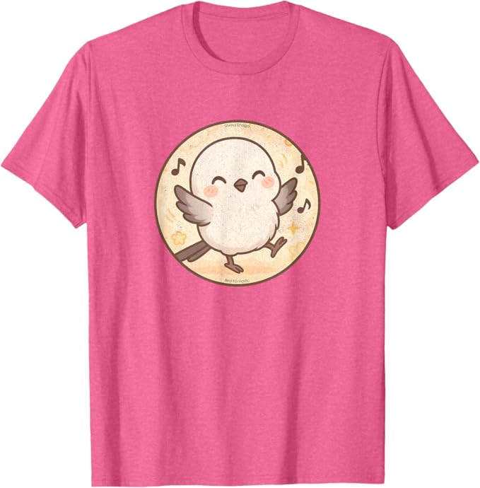 Cute Dancing Shima Enaga “Japanese Snow Fairy” Bird Design T-Shirt | Birding Graphic Tee