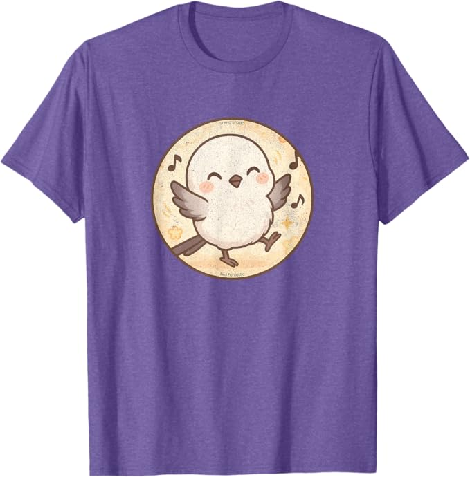 Cute Dancing Shima Enaga “Japanese Snow Fairy” Bird Design T-Shirt | Birding Graphic Tee