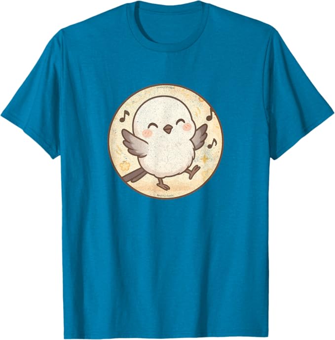Cute Dancing Shima Enaga “Japanese Snow Fairy” Bird Design T-Shirt | Birding Graphic Tee