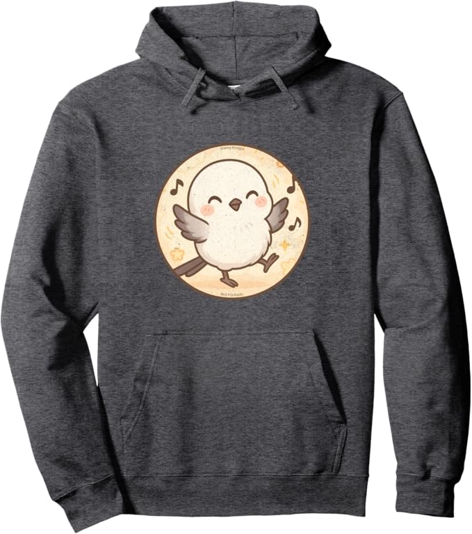 Retro Cute Dancing Shima Enaga “Japanese Snow Fairy” Hoodie – Vintage Bird Design Sweatshirt