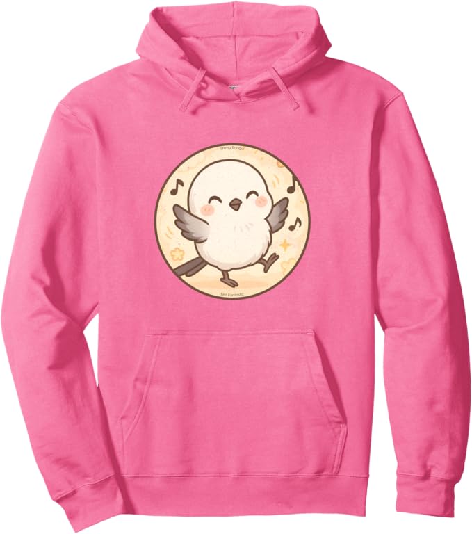 Retro Cute Dancing Shima Enaga “Japanese Snow Fairy” Hoodie – Vintage Bird Design Sweatshirt