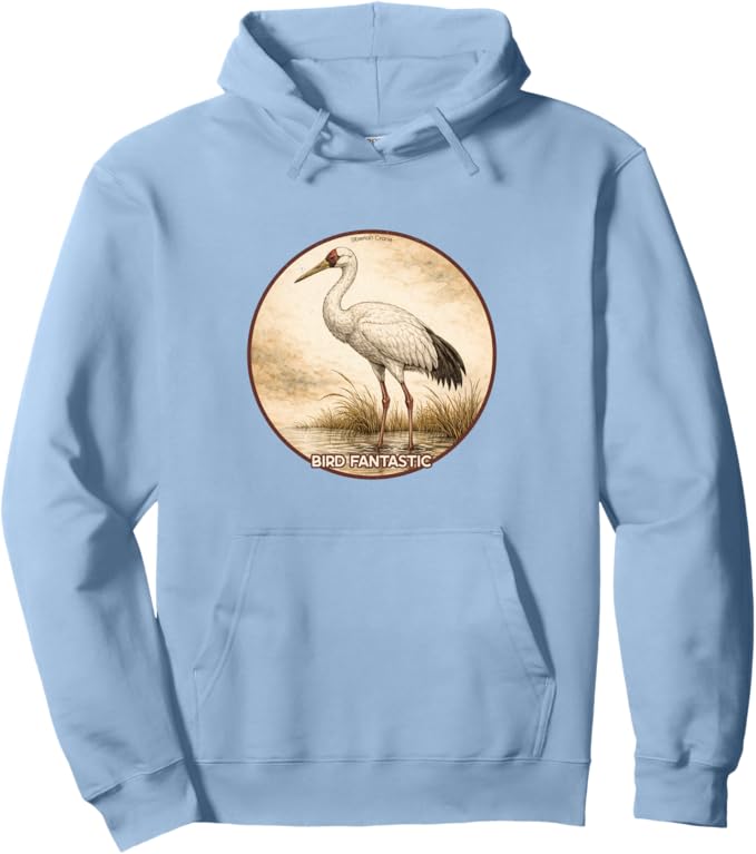Retro Siberian Crane Hoodie – Vintage Bird Design Sweatshirt