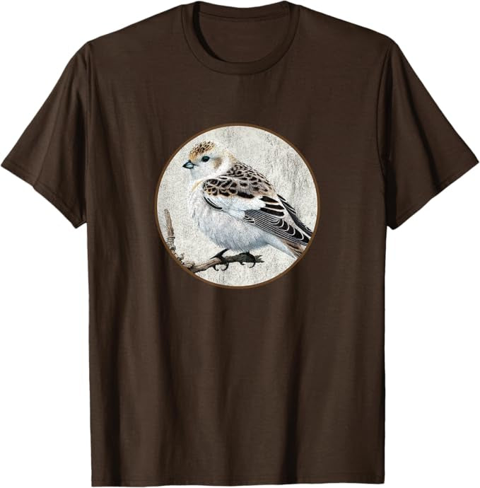 Snow Bunting T-Shirt Retro Design by Bird.fan | Men's Birding Graphic Tee