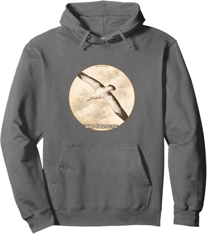 Retro Snowy Albatross Hoodie – Vintage Bird Design Sweatshirt