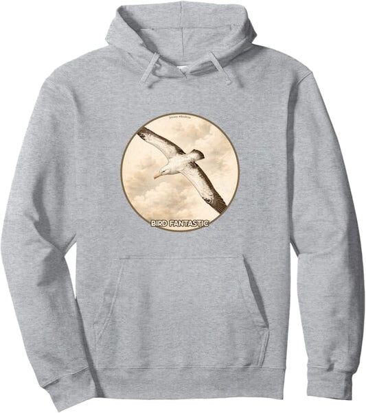 Retro Snowy Albatross Hoodie – Vintage Bird Design Sweatshirt