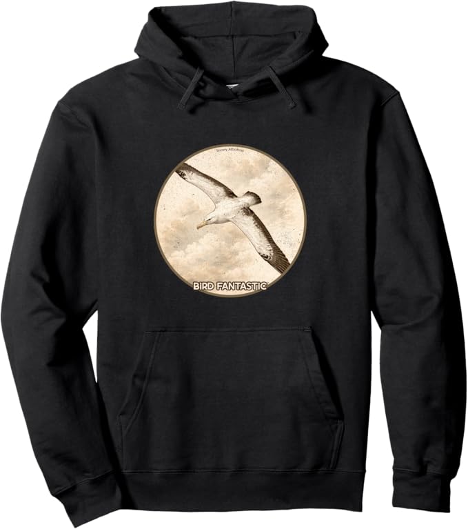 Retro Snowy Albatross Hoodie – Vintage Bird Design Sweatshirt