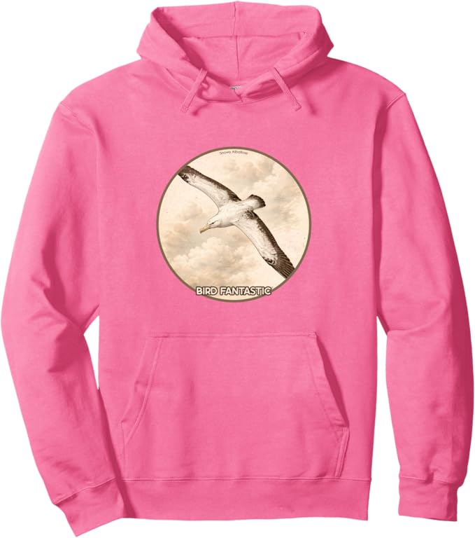 Retro Snowy Albatross Hoodie – Vintage Bird Design Sweatshirt