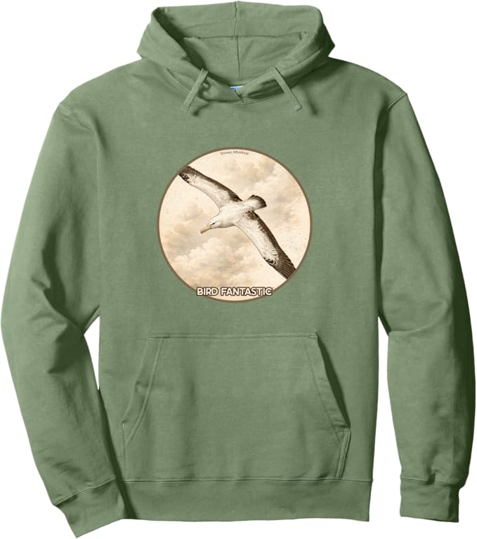 Retro Snowy Albatross Hoodie – Vintage Bird Design Sweatshirt