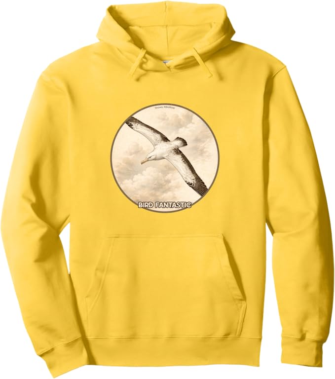 Retro Snowy Albatross Hoodie – Vintage Bird Design Sweatshirt