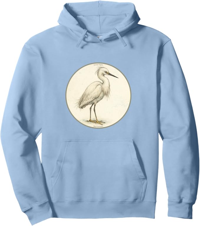 Retro Snowy Egret Hoodie – Vintage Bird Design Sweatshirt