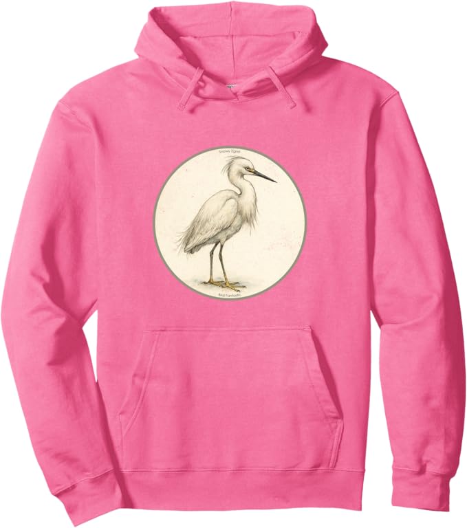 Retro Snowy Egret Hoodie – Vintage Bird Design Sweatshirt