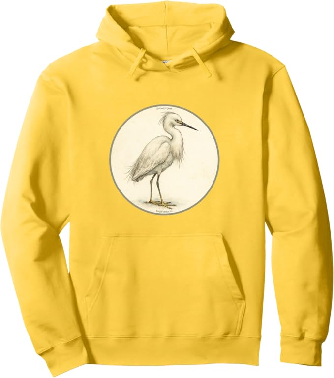 Retro Snowy Egret Hoodie – Vintage Bird Design Sweatshirt