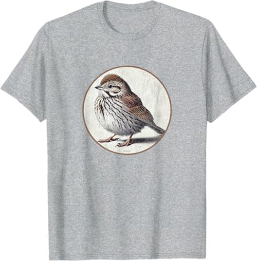 Song Sparrow T-Shirt Retro Design by Bird.fan