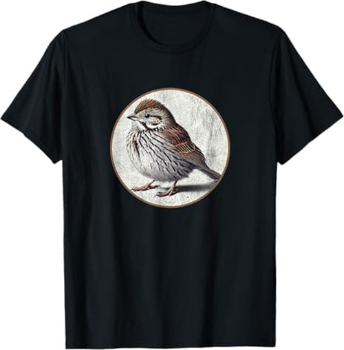 Song Sparrow T-Shirt Retro Design by Bird.fan