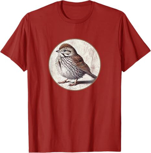 Song Sparrow T-Shirt Retro Design by Bird.fan