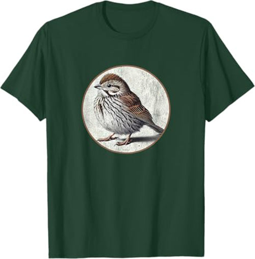 Song Sparrow T-Shirt Retro Design by Bird.fan