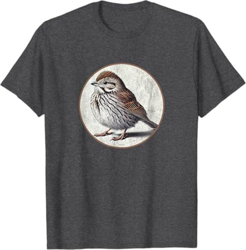 Song Sparrow T-Shirt Retro Design by Bird.fan