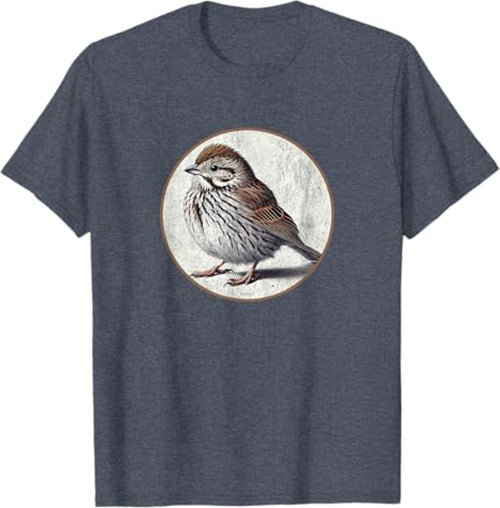 Song Sparrow T-Shirt Retro Design by Bird.fan