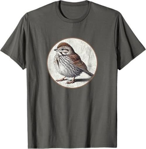 Song Sparrow T-Shirt Retro Design by Bird.fan