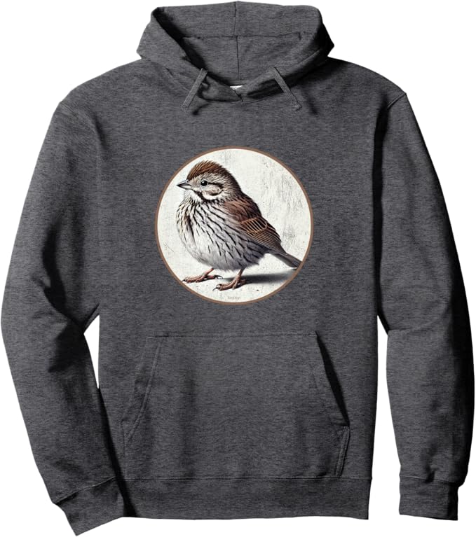 Retro Song Sparrow Hoodie – Vintage Bird Design Sweatshirt