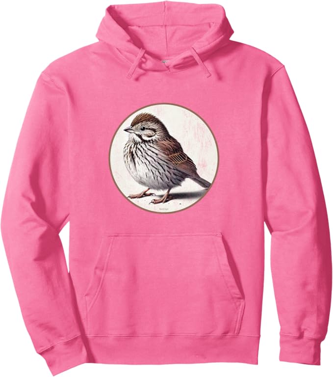 Retro Song Sparrow Hoodie – Vintage Bird Design Sweatshirt