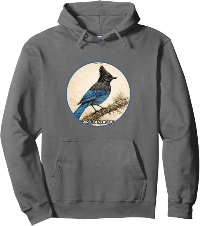 Retro Steller's Jay Hoodie – Vintage Bird Design Sweatshirt