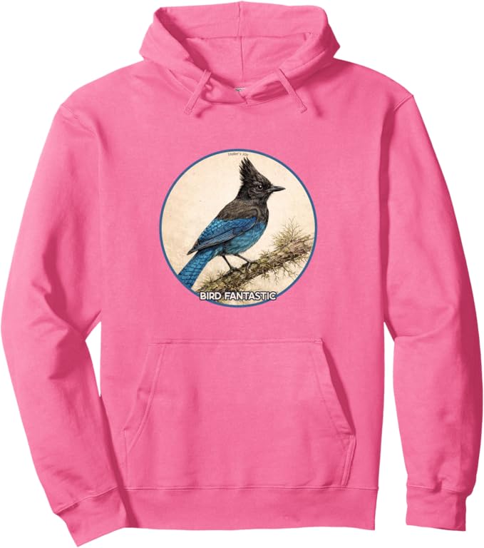Retro Steller's Jay Hoodie – Vintage Bird Design Sweatshirt