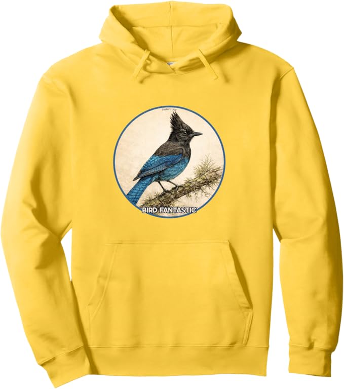 Retro Steller's Jay Hoodie – Vintage Bird Design Sweatshirt