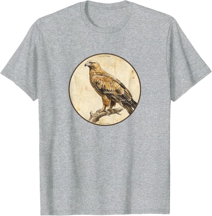Retro Steppe Eagle T-Shirt Design 10 Colors by Bird Fantastic | Birding Graphic Tee