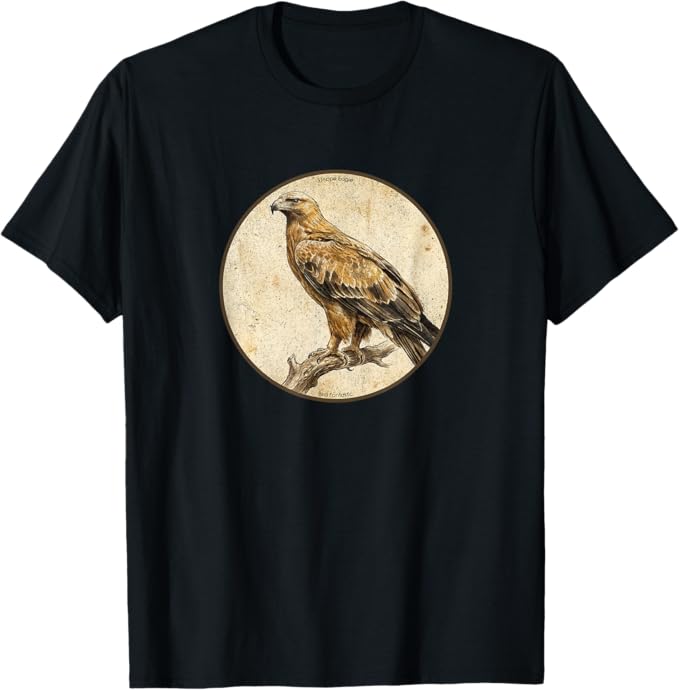 Retro Steppe Eagle T-Shirt Design 10 Colors by Bird Fantastic | Birding Graphic Tee