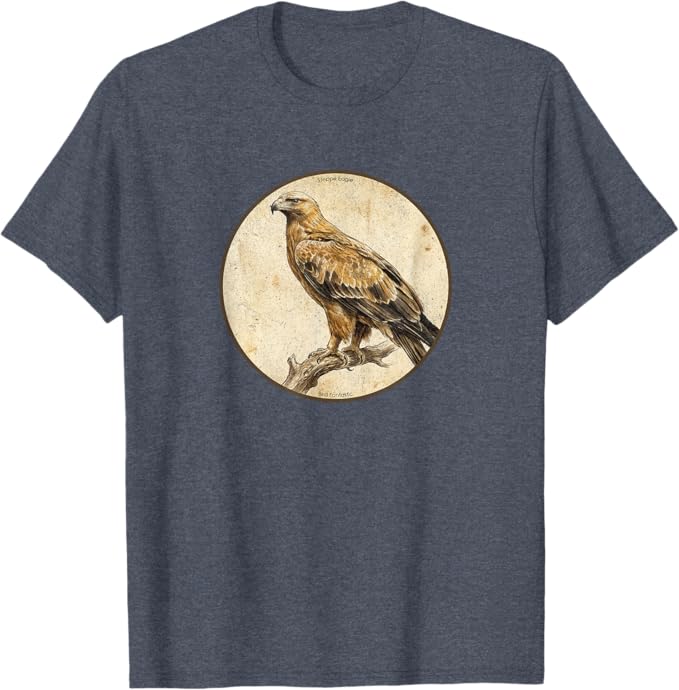 Retro Steppe Eagle T-Shirt Design 10 Colors by Bird Fantastic | Birding Graphic Tee
