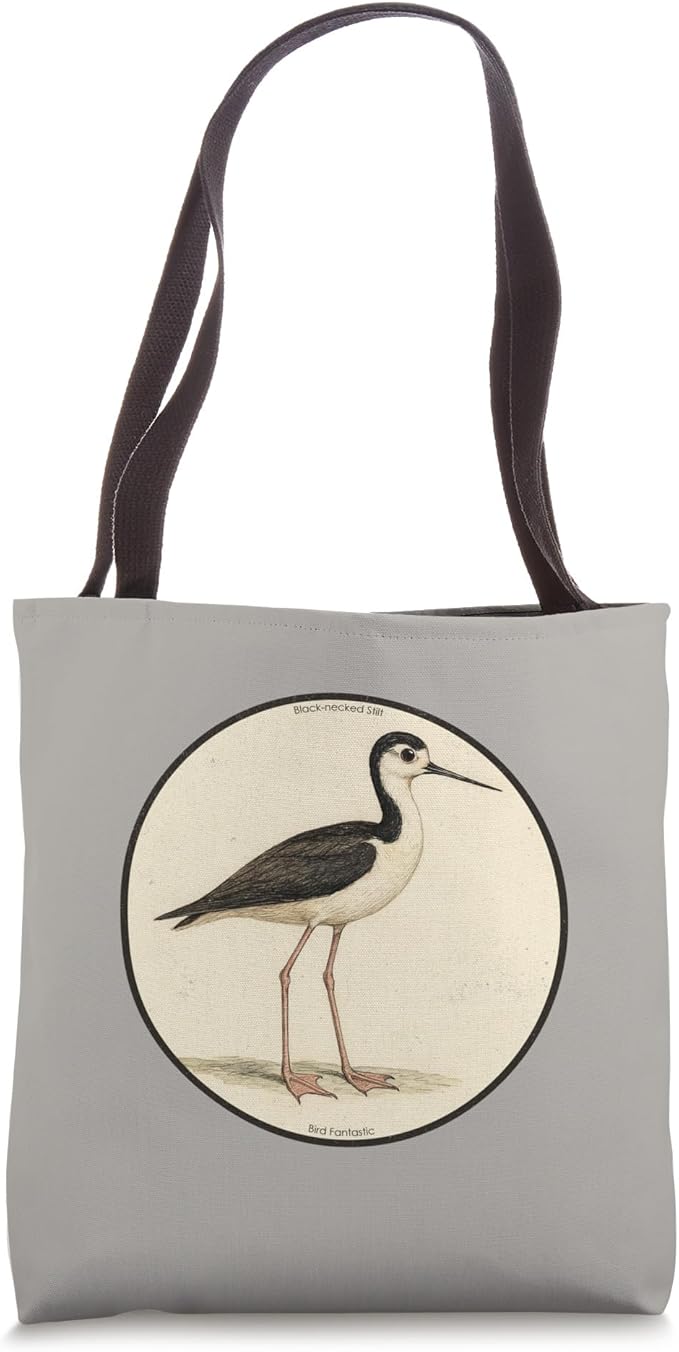 Colorful Black-necked Stilt Bird Design Tote Bag by Bird Fantastic