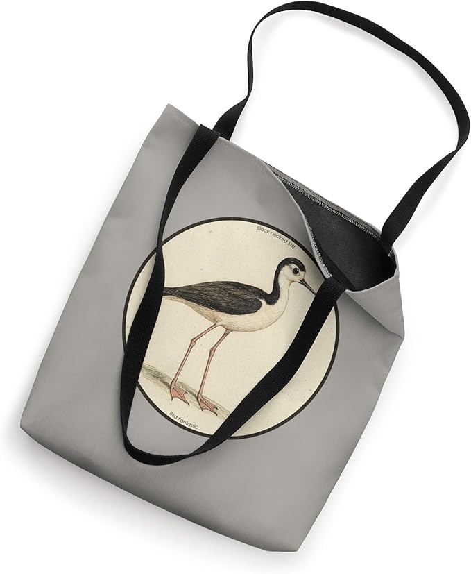 Colorful Black-necked Stilt Bird Design Tote Bag by Bird Fantastic