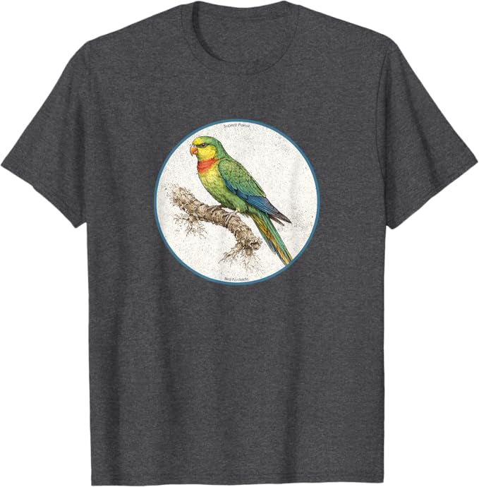 Retro Superb Parrot T-Shirt Design 10 Colors by Bird Fantastic | Birding Graphic Tee